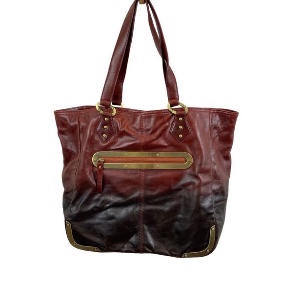 RARE Charles David Brand Genuine Ombré Leather Tote Bag Large - Picture 7 of 16